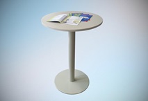 1-Säulentisch mit runder Tischplatte als Besprechungstisch