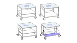 Laborwagen als Rolltisch für Werkstatt und Drucksaal