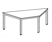 Büro-Grundtisch in Trapez-Sonderform